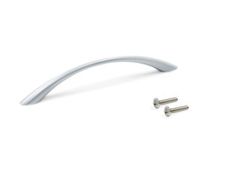 20 x Furniture handle Bombay, L160mm, 128mm interaxis, Zamak, Silver painted aluminium