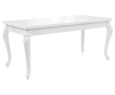 Dining Table 179x89x81 cm High Gloss White