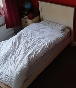 Single bed and mattress