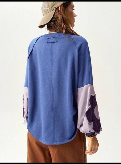 Fab Bohemela Blue Sweatshirt Size XL