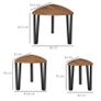 3 PCs Stackable Coffee Table Set Accent Furniture MDF Steel Frame Walnut (FREE POSTAGE) Image 6