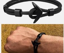 Black Anchor Bracelet unisex