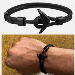Black Anchor Bracelet unisex