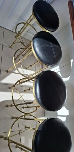 Set of 4 gold plated kitchen bar stools