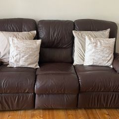 3 seater leather recliner sofa