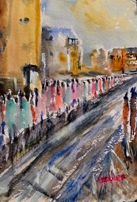 the market watercolour