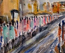 the market watercolour