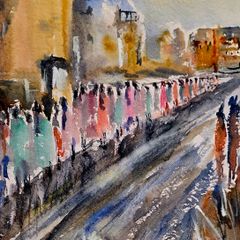 the market watercolour
