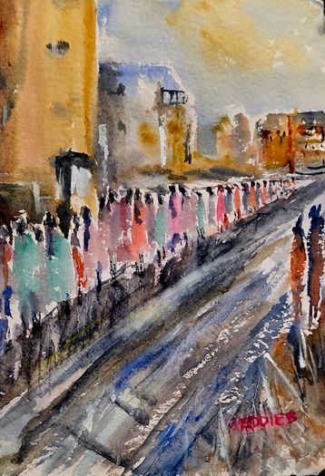 the market watercolour