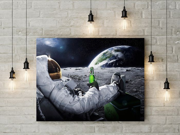 Astronaut drinking Beer printed Wall picture 3mm foamex board printed picture on it wall board wall decor wall art picture