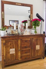 Chest and mirror.
