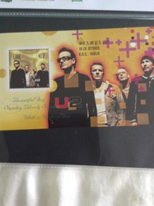 U2  unmounted mint mini sheet from 2002 Stampa exhibition