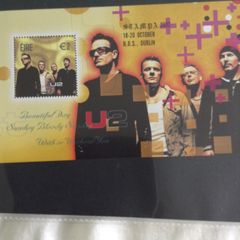 U2  unmounted mint mini sheet from 2002 Stampa exhibition