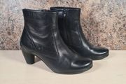 Womens ECCO Sculpted black leather ankle boots zip up Size UK 6 EU 39