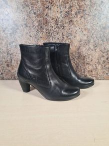 Womens ECCO Sculpted black leather ankle boots zip up Size UK 6 EU 39