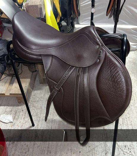 Brown leather saddle