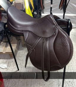 Brown leather saddle