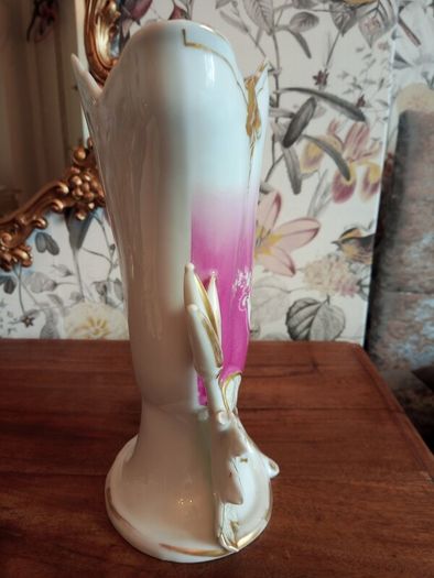 Antique French Porcelain Cornet Vase. Circa 1900