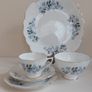 Beautiful Vintage Clare Bone China 14 Piece Teaset for Four in a Beautiful Blue Floral Pattern, Pattern Number 3045 Image 4