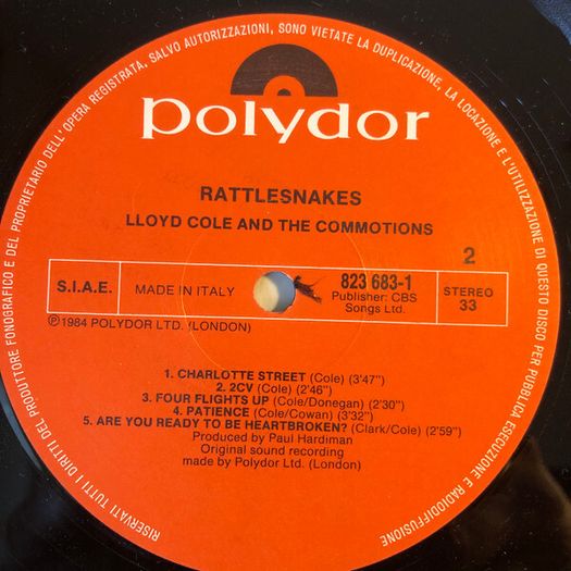 Lloyd Cole And The Commotions Rattlesnakes