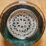 Unique Vintage Glass Paperweight  with Hand woven Lace -inlay Image 3