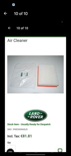 Land Rover - Full Service kit - OEM Land Rover parts