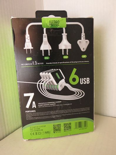 NEW>> 6 Port Desktop USB Charger - 7A