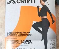 Crivit Ladies' Premium Sports Leggings - Black - Size S EUR 36/38 GB 8/10 New