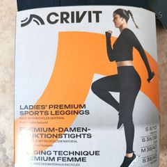 Crivit Ladies' Premium Sports Leggings - Black - Size S EUR 36/38 GB 8/10 New