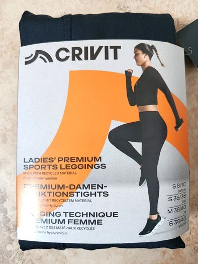 Crivit Ladies' Premium Sports Leggings - Black - Size S EUR 36/38 GB 8/10 New
