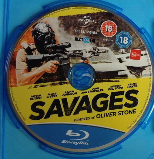 Savages (Oliver Stone Film) [2012] Taylor Kitsch, Blake Lively, Aaron Taylor-Johnson, Benicio del Toro, Demian Bichir, Salma Hayek, Emile Hirsch & John Travolta [Blu-ray Movie]
