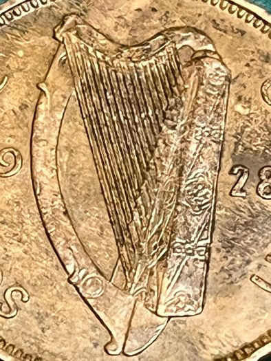 1928 Irish Free State Shilling & Farthing High-Grade EF/AU Rare Detail