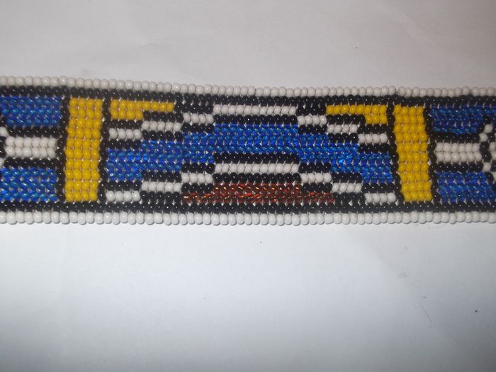 a vintage hand made bead belt