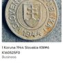 Rare Slovakia 1 Koruna 1944  Slovenska WW2 era Image 6