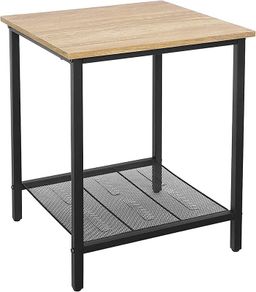End Table, Side Table and Nightstand, Industrial Style, Heavy-Duty Steel Frame, Living Room Bedroom, Simple Assembly, Honey Brown and Black (FREE POSTAGE)