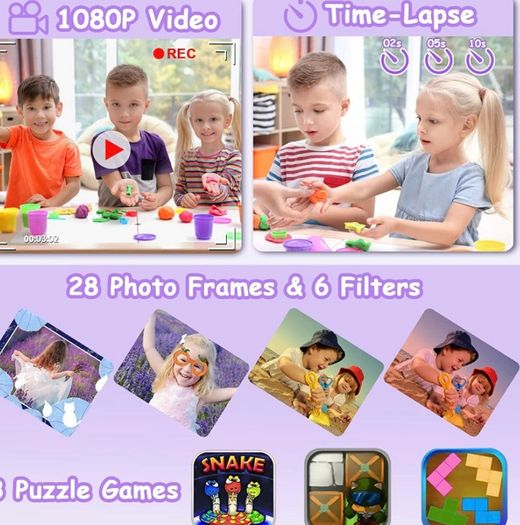 Children Kids Underwater Waterproof Digital Video Camera, Birthday for Boys Girls Age 3 4 5 6 7 8 9, Portable Toy Child Camera 2 Inch Screen with 32GB Card MULTIPLE COLOURS AVAILABLE, SEE PHOTOS (FREE POSTAGE)