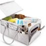 Portable Nursery Storage Basket ,Large Diaper Tote ,Baby Wipes Bag, Toy Storage Bag, Multi-Purpose Bag for Car Travel, Gray Image 2
