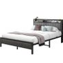 King Size Bed Frame With Storage Headboard, Upholstered Platform Bed Frame/Mattress Foundation/Metal Slat Support/No Box Spring Needed/Dark Grey Image 9