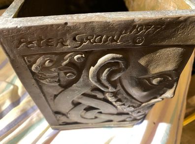 This is an original cast relief planter or rectangular trough/vessel) by the prominent Irish sculptor Peter Grant (1915 2003 dated 1977.