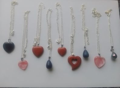 Handmade Gemstone Pendant Necklaces   925 Sterling Silver Chains