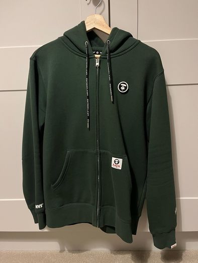 Aape (by Bathing Ape) Green Zip Hoodie (size: L)