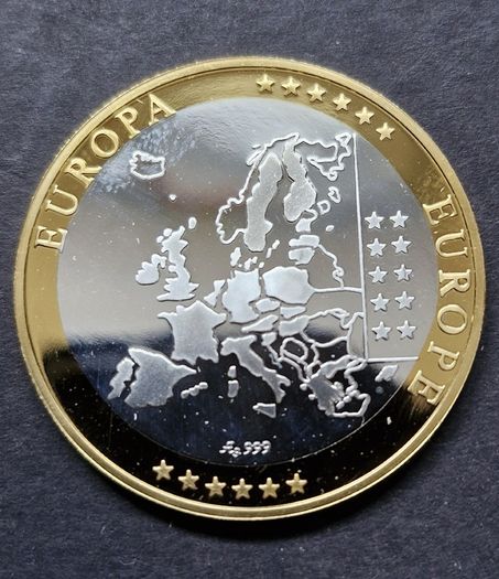 IRELAND 2006 EIRE .999 Silver Europa Gold Gilded Medal