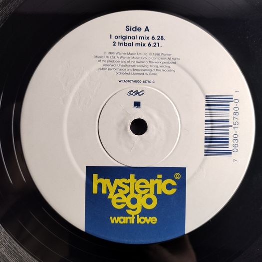 Hysteric Ego - Want Love - WEA Records - QUALITY 90s HOUSE Banger! Oh Oh Oh YEAH!