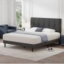 Double Bed Frame, Dark Grey, Upholstered Image 3