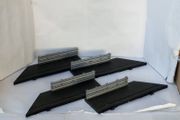 Scalextric 4x Lead In/Out Straight Borders (in Black) with Barriers ( L10873BR )