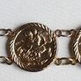 Vintage 9CT GOLD BRACELET Hallmarked 375. St. George Medallions  Bangle. length 7" - 4,45g Image 6