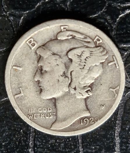 USA 1920 Mercury Dime 10 Cent Silver Coin