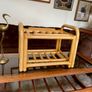 Sturdy Versatile Rattan and Bamboo Low Stool Footstool VGC Image 7