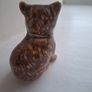 Vintage Staffordshire Treacle Glaze Pottery Brown Cat Figure Ornament Image 4