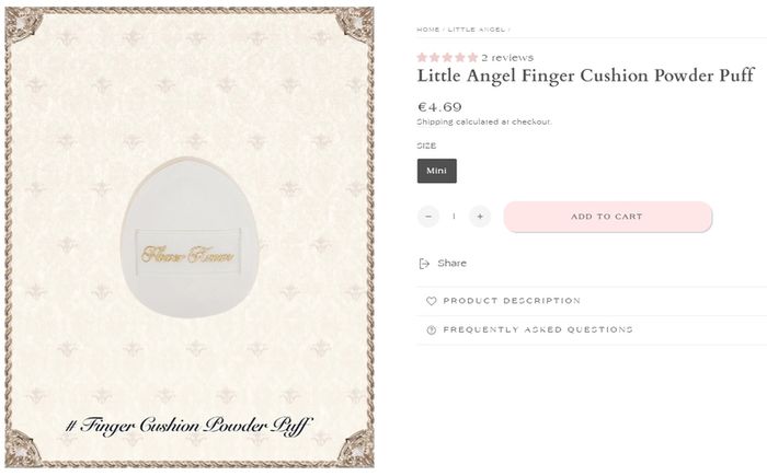 Flower Knows Little Angel Collection Mini Finger Cushion Powder Puff